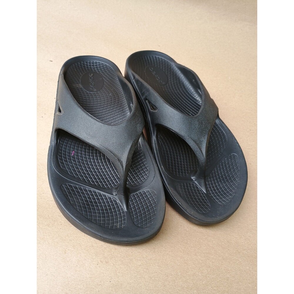 OOfos OOriginal Unisex Recovery Slides Flip-Flop Sandals Mens Size 8 W10 Black